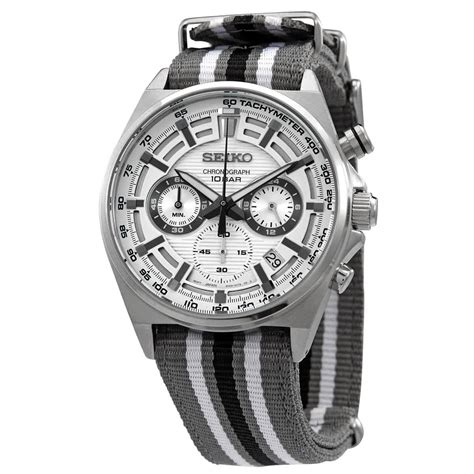 Seiko Core Chronograph Quartz White Dial Men S Watch SSB401P1 Walmart