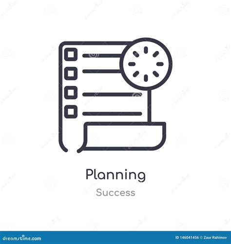 Planning Outline Icon Isolated Line Vector Illustration From Success