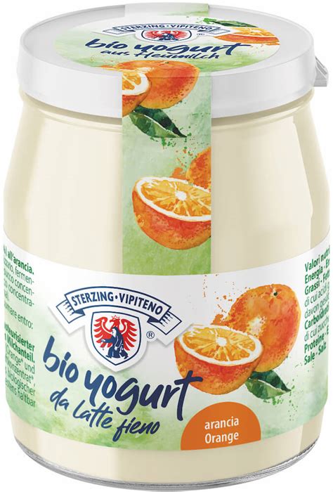 Yogurt Biologico Intero Da Latte Fieno Stg Al Gusto Arancia Di Vipiteno