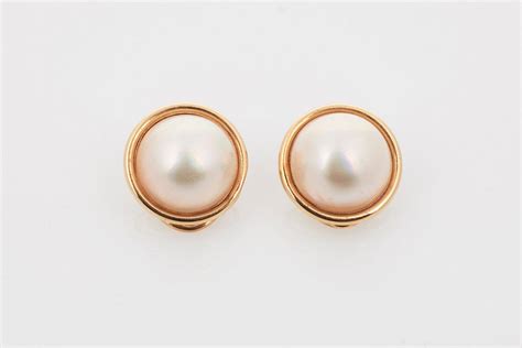 14k Gold French Clip Mabe Pearl Earrings Earrings Jewellery