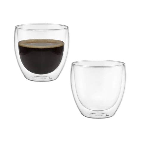 Copos de Café Parede Dupla de Vidro 70ML Bia Enxovais Seja um