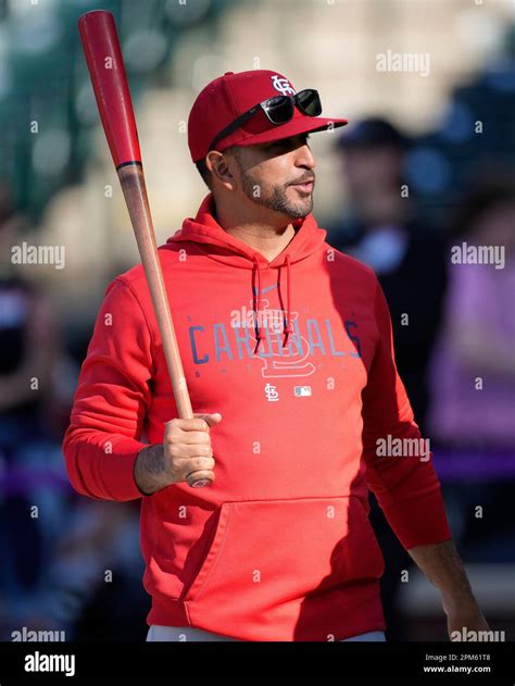 St Louis Cardinals Manager Oliver Marmol Warms Up Before A