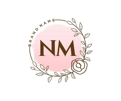 Initial NM feminine logo. Usable for Nature, Salon, Spa, Cosmetic and ...