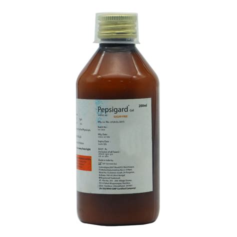 Pepsigard Gel Suspension 200 Ml Price Uses Side Effects Composition