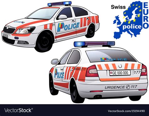 Swiss police car Royalty Free Vector Image - VectorStock