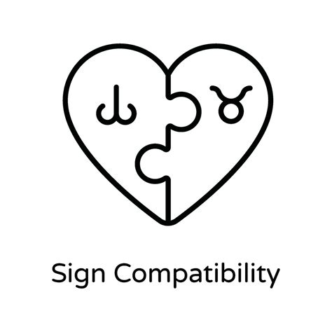 Sign Compatibility Vector outline Icon Design illustration. Astrology ...