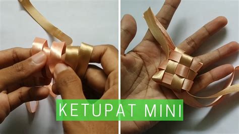 Cara Cepat Membuat Ketupat Mini Dari Pita Untuk Hiasan Parsel Lebaran