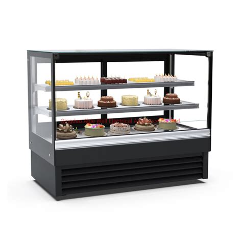Hot Sale Stainless Steel Bakery Shop Cake Display Showcase Curved Glass Chocolate Cake Display