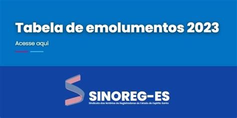 Tabela De Emolumentos 2023 Sinoreg Es