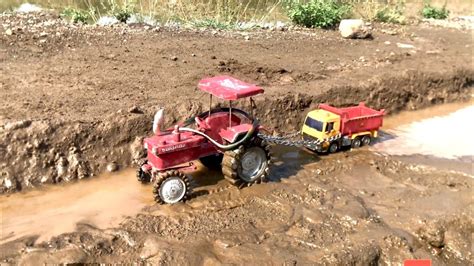 Tata Tipper Accident Stuck In Deep Mud Hmt Tractor And Snake Pulling