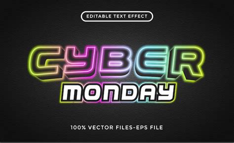 Vecteurs Premium D Effets De Texte Modifiables Du Cyber Monday