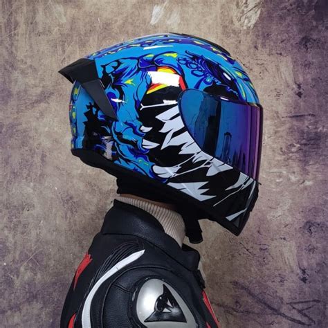 Full Face Racing Cartoon Helmets Double Visor Motorcycle Helmet