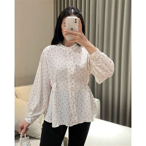 Jual Eska Clothing Gita Blouse Kemeja Bunga Wanita Import Korean