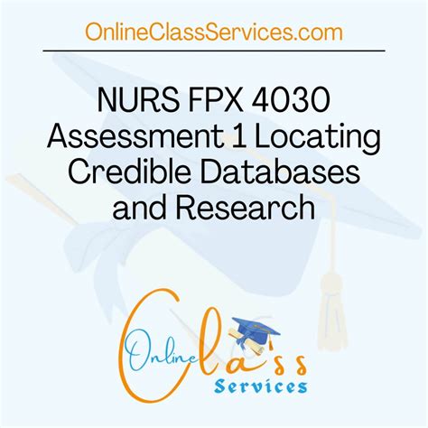 NURS FPX 4030 Assessment 1 Locating Credible Databases And Research