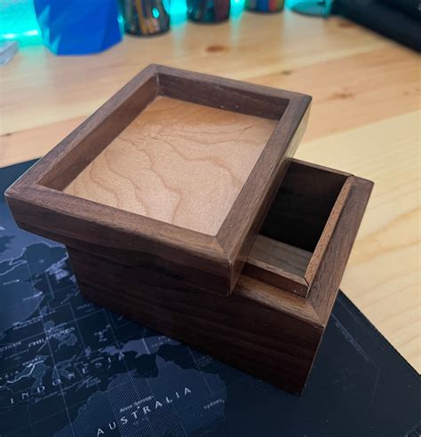 Walnut And Maple Keepsake Jewelry Box Etsy