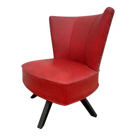 Mid Century Red Swivel Chair Chairish