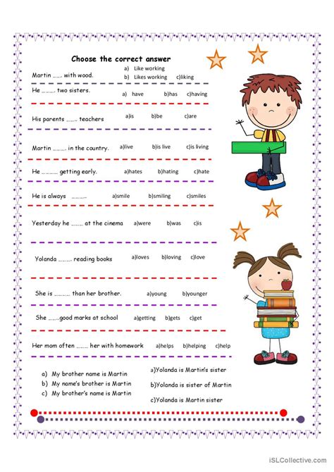 CHOOSE THE CORRECT ANSWER English ESL Worksheets Pdf Doc