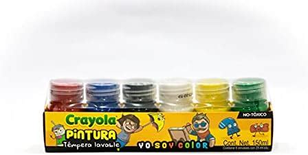 CrayolaPintura Témpera Lavable 25 ml Paquete de 6 Piezas Amazon