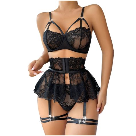 Munlar Women S Lingerie Ruffles Suspenders Floral Lace Teddy Bodysuit