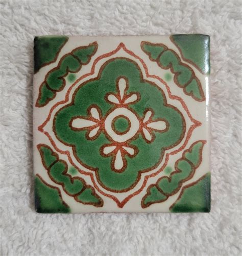 Glossy Green Fiesta Mexican Talavera Ceramic Tiles Etsy