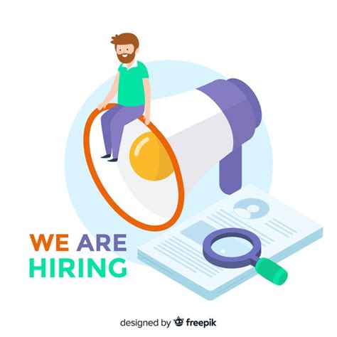 Isometric Hiring Illustration Vector Free Download