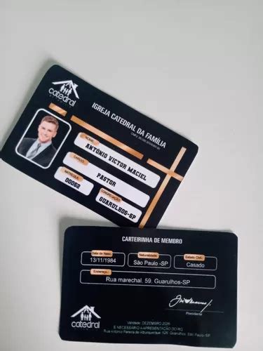 50 Credencial De Pastor Igreja Evangelica Em Pvc Frete grátis