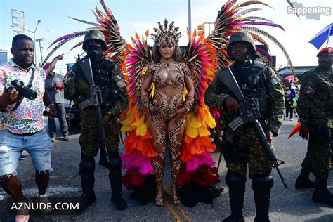Rihanna Sexy Stuns In A Dazzling Bejeweled Bikini At Carnival Festival
