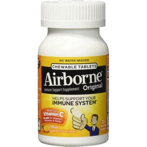 Airborne - Airborne Chew Tabs Citrus - 1 Each 1-32 CT, 1 Pack/ 32 Count ...