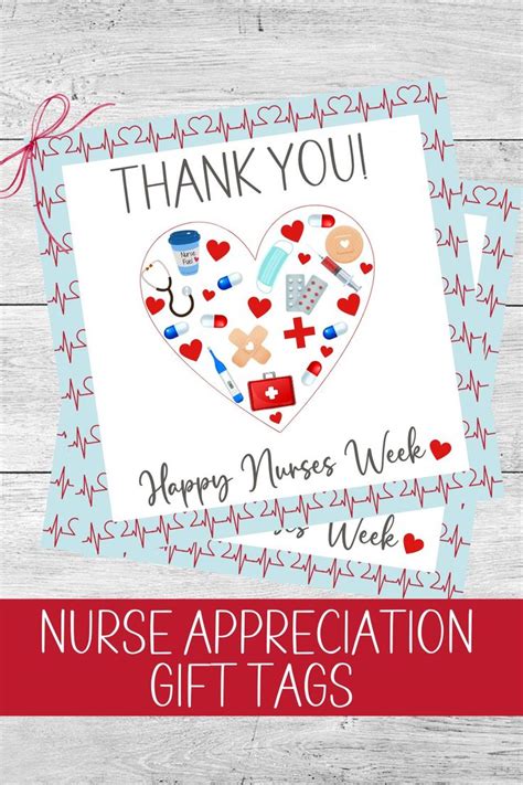 Nurse Appreciation Gift Tag With The Words Thank You Happy Nurses Week