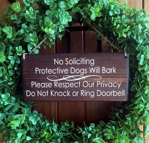 No Soliciting Sign Protective Dog Sign Sleeping Baby Sign - Etsy