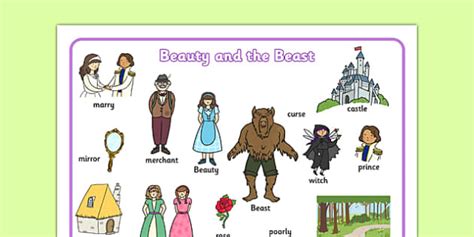 Beauty And The Beast Word Mat Teacher Made Twinkl