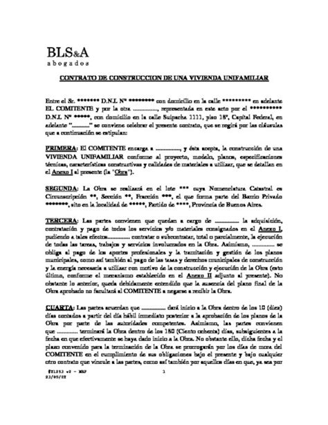 Modelo De Contrato De Construccion