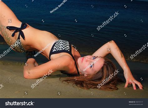 Sexy Bikini Model Posing On Beach Stock Photo Shutterstock