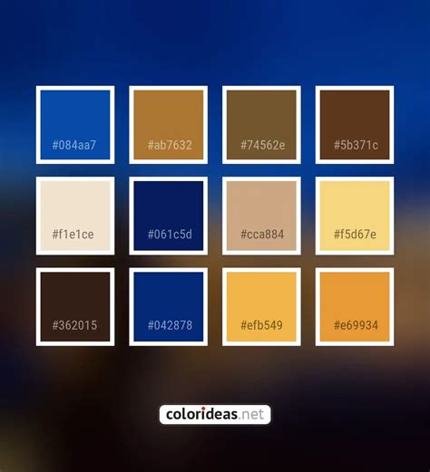 Cobalt Blue Beige 061C5D Color Palette | Color palette ideas