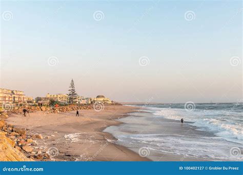 Beach Scene at Sunset in Swakopmund Editorial Photography - Image of ...