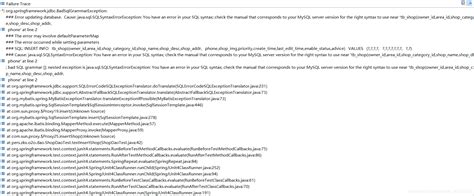 测试项目功能时报错cause Javasqlsqlsyntaxerrorexception You Have An Error In Your Sql Syntaxcaused By