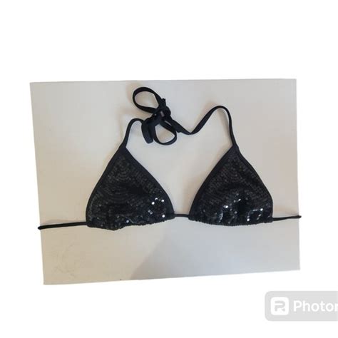 Xhilaration Swim Black Medium Sequin Xhilaration String Bikini Top Poshmark