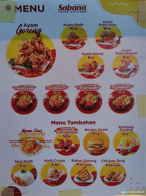 Selalu Diperbarui Menu Sabana Fried Chicken Kalibata