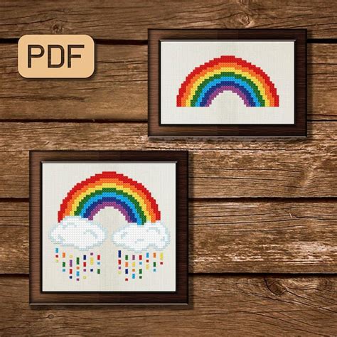 Rainbow Cross Stitch - Etsy