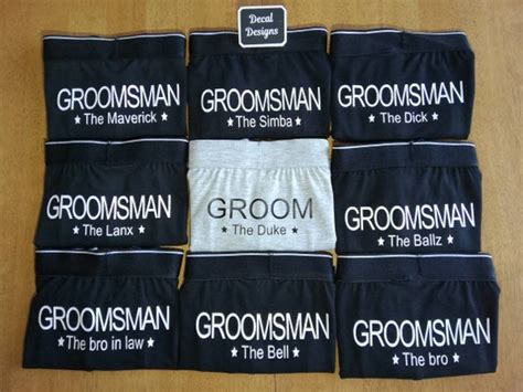 Groomsman Underwear Personalised Boxer Briefs Wedding T Etsy