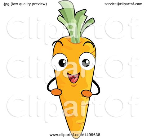 Clipart Of A Happy Carrot Character Mascot Royalty Free Vector Illustration By Bnp Design