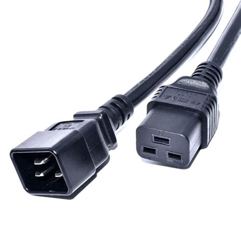 UPS AC Power Cord IEC320 C20 Male Plug To C19 Female 3X2 5mm Square