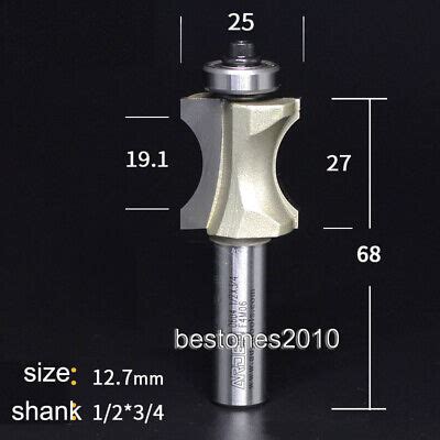 Arden Bullnose Half Radius Router Bit With Bearing Finger Nail