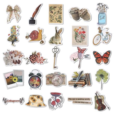 Buy ProCase Vintage Stickers 50Pcs Cute Cottagecore Scrapbooking