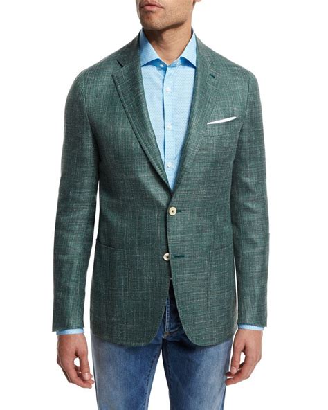 Isaia Green Sailor Tartan Plaid Wool Cashmere Blazer For Men Lyst Blazer Cashmere