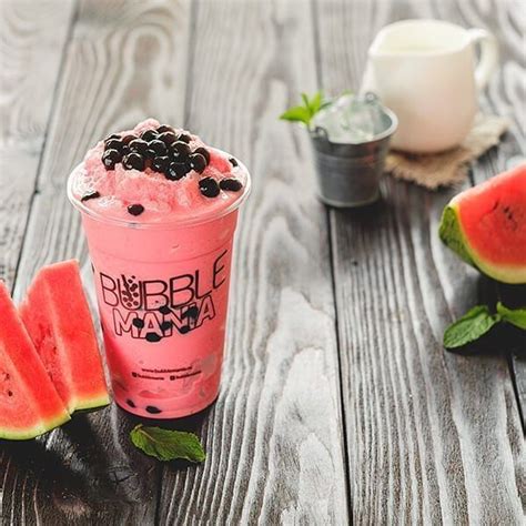 Refreshing Watermelon Frappe with Blueberry Pearls