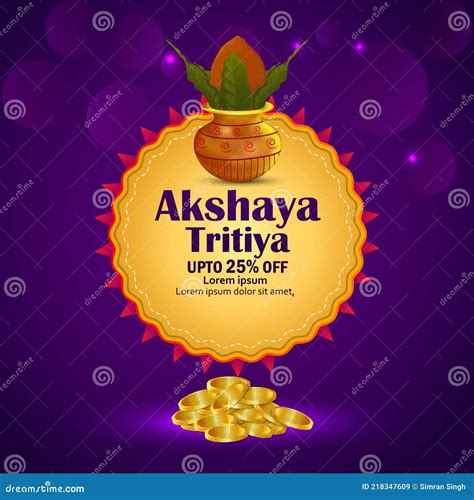 Akshaya Tritiya Event Illustration With Gold Coin And Traditional