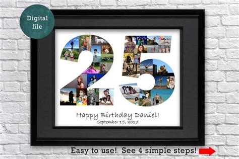 Personalized 25th Anniversary Photo Collage 25th Birthday Etsy 25th