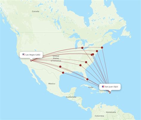 All Flight Routes From Las Vegas To San Juan LAS To SJU Flight Routes