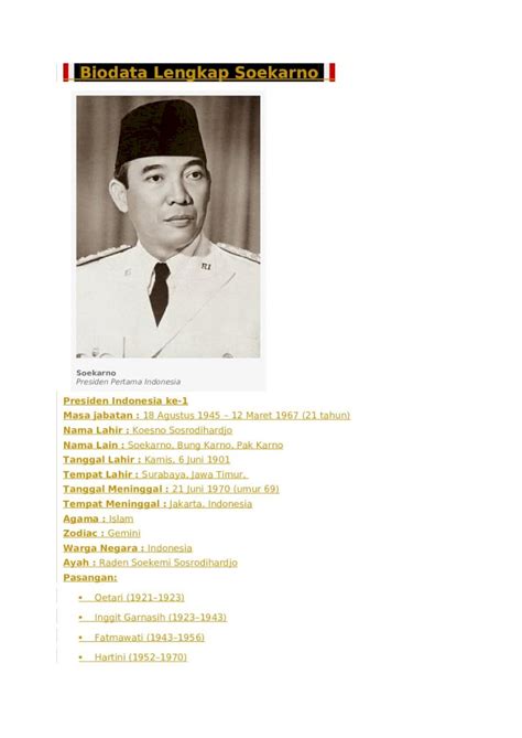 Docx Biografi Dan Biodata Lengkap Soekarno Dokumen Tips